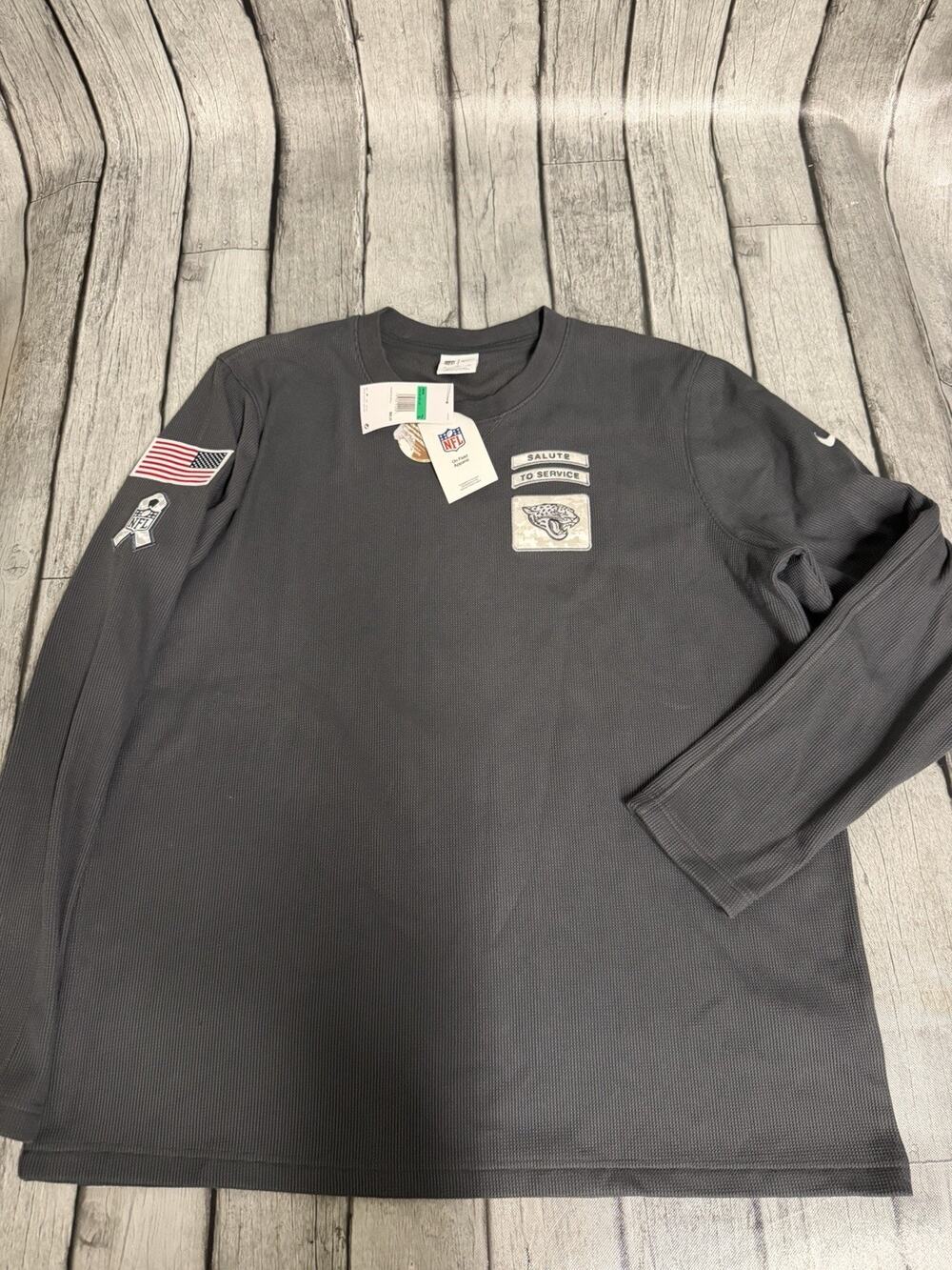 NWT Mens Nike Jacksonville Jaguars Salute to Service Thermal LS Waffle Shirt XL